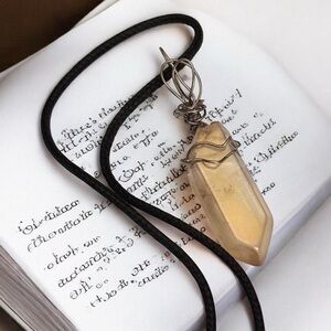 5 For $25💫Wrapped Amber Quartz Pendant